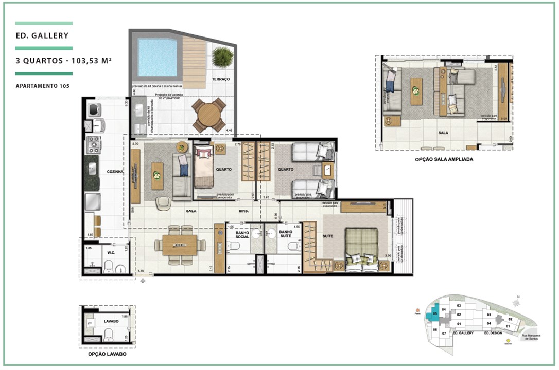 Terraces Ed. Gallery 03 quartos | 103,53m² | Open Gallery & Design – Laranjeiras - Rio de Janeiro - Rio de Janeiro Terraces Ed. Gallery 03 quartos | 103,53m² | Open Gallery & Design – Apartamento em Laranjeiras - Rio de Janeiro - Rio de Janeiro
